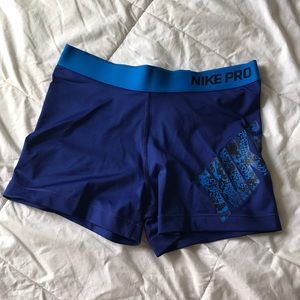 blue nike pro shorts